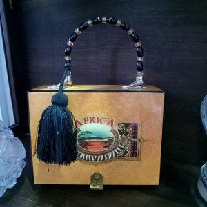 Vintage Style Unique Don Lino Africa Duma Cigar Box Purse Signed